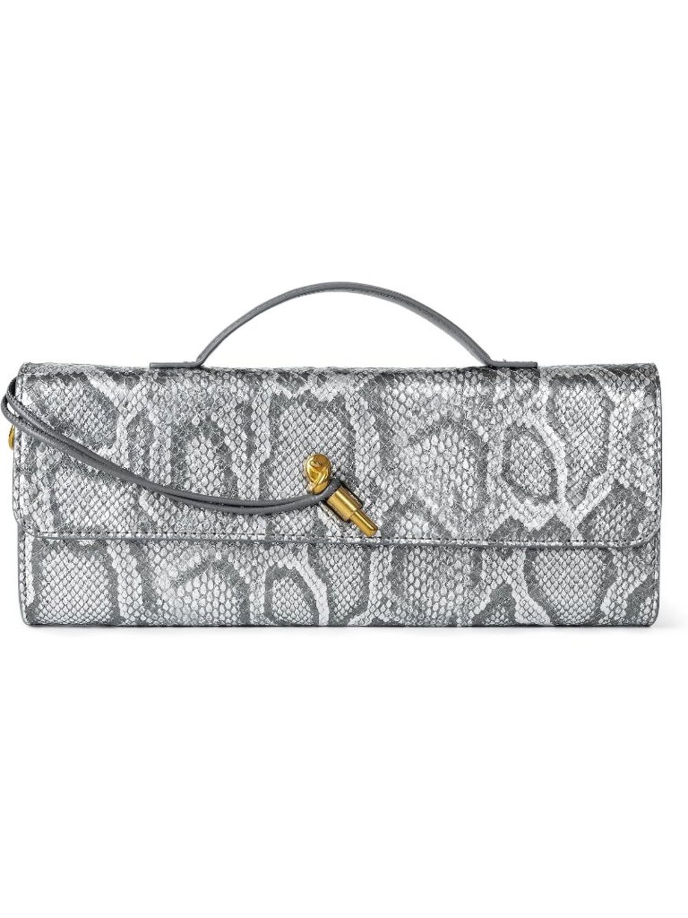 Womens Sterling Python Leather Suede Clutch Purse Evening Crossbody Handbag